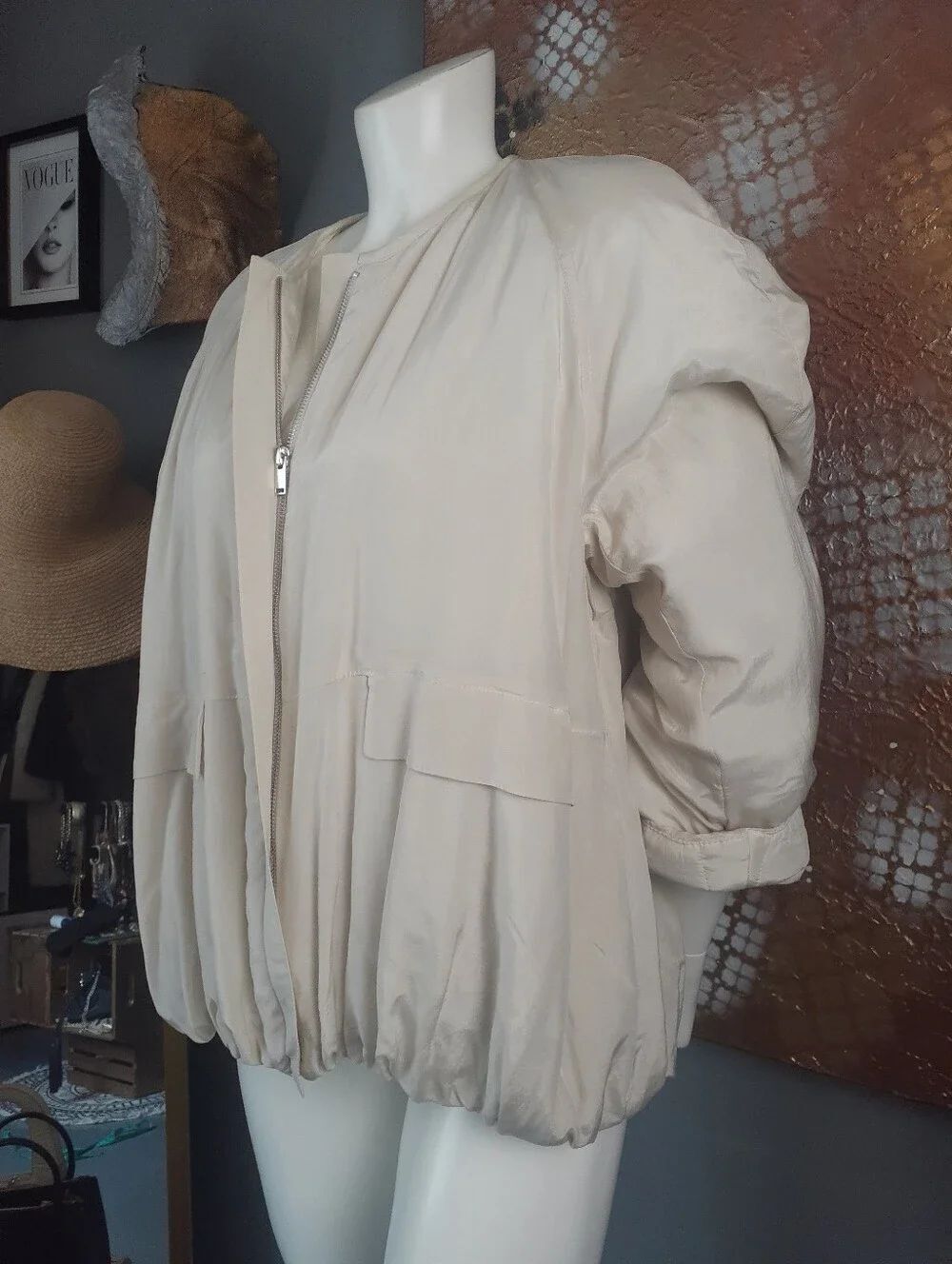 Zara Nwot Limited Edition Cotton Blend Bomber Jacket